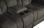 Laurelton Chocolate Fabric Loveseat with Console