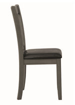 Lavon 2 Black Leatherette/Medium Grey Wood Side Chairs