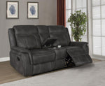 Lawrence Charcoal Manual Recliner Loveseat