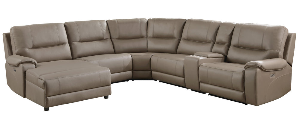 LeGrande 6-Pc Taupe LAF Power Recliner Sectional Sofa