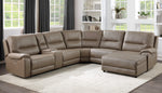 LeGrande 6-Pc Taupe RAF Power Recliner Sectional Sofa