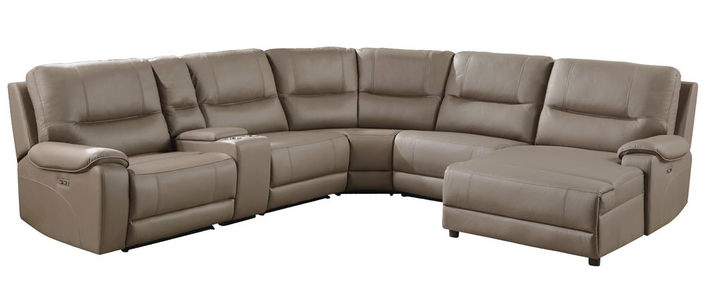 LeGrande 6-Pc Taupe RAF Power Recliner Sectional Sofa