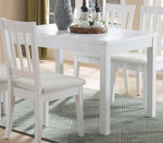 Leia White Wood Rectangular Extendable Dining Table