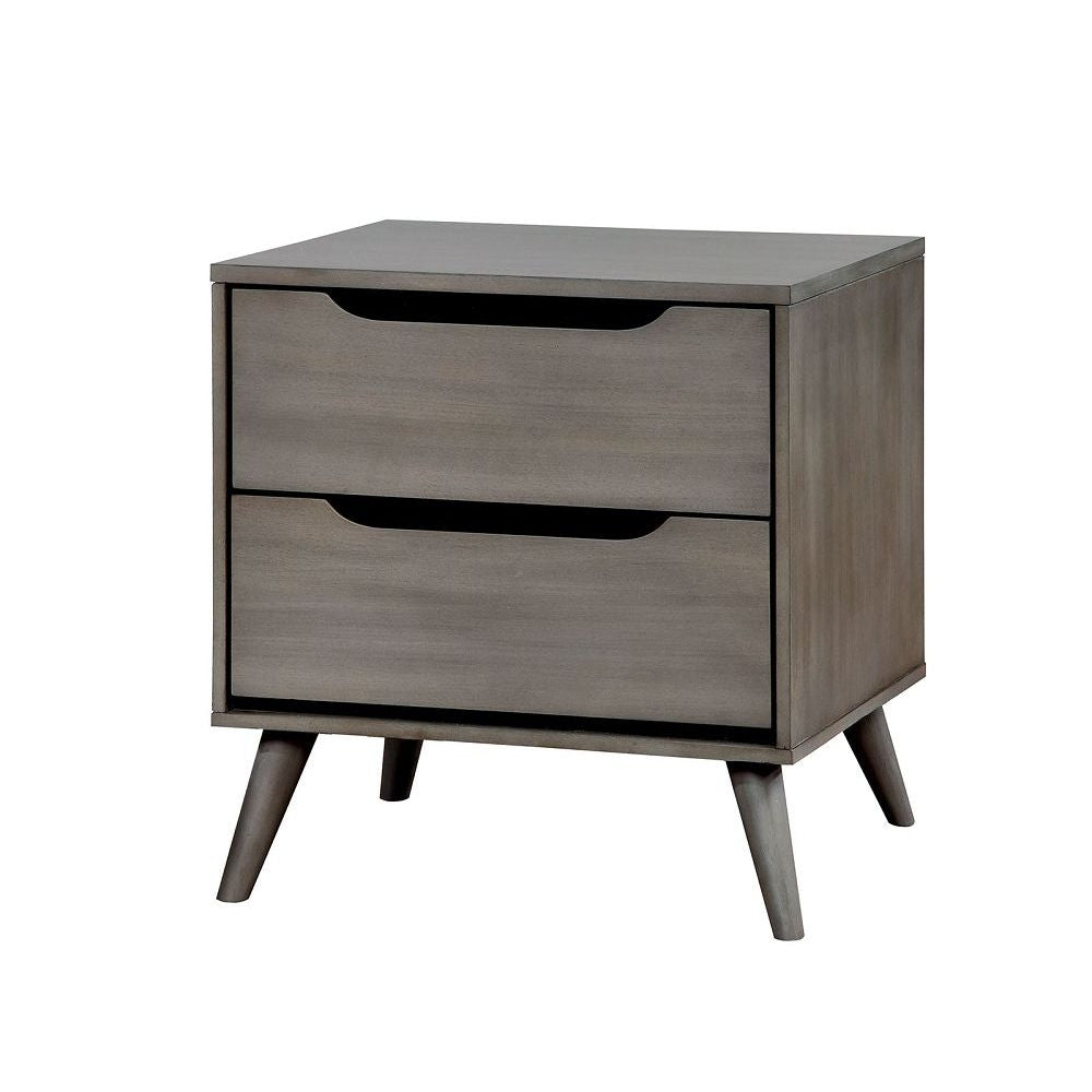 Lennart Gray Wood Nightstand