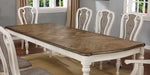 Leslie White Wash/Walnut Wood Dining Table