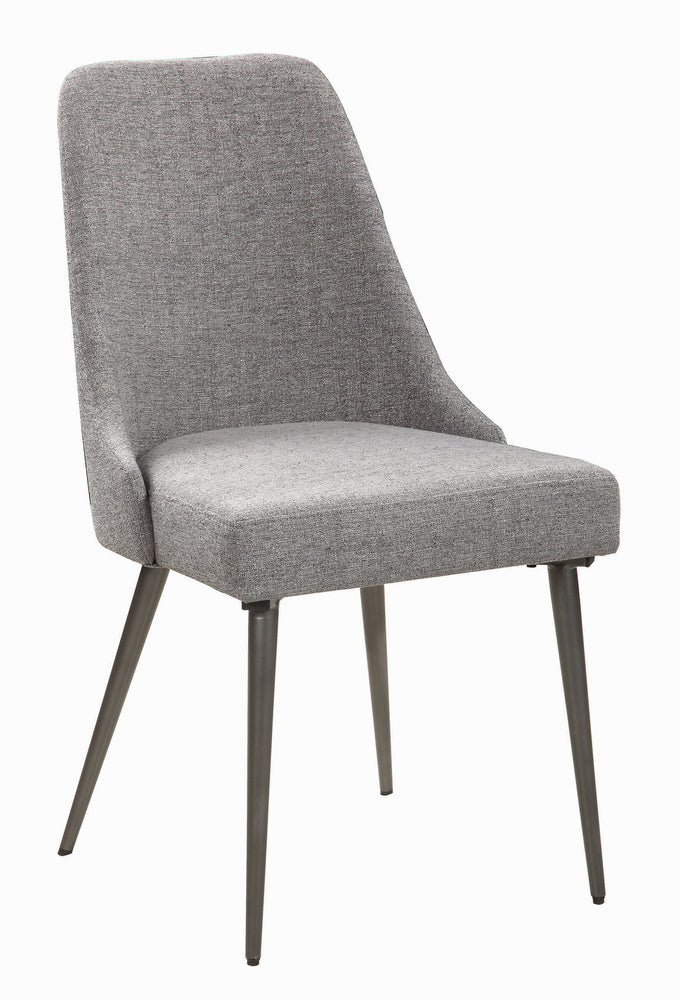 Granvia 2 Grey Woven Fabric/Gunmetal Metal Side Chairs