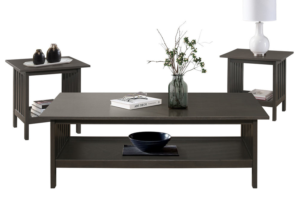 Lewiston 3-Pc Antique Gray Wood Table Set