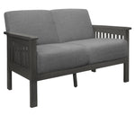 Lewiston Gray Textured Fabric Loveseat