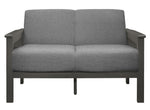 Lewiston Gray Textured Fabric Loveseat