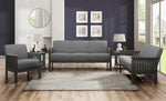 Lewiston Gray Textured Fabric Loveseat