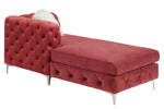 Lexie Glam 3-Pc Red Velvet Sectional Sofa