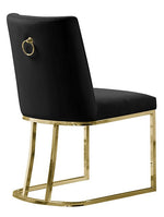 Lilli 2 Black Velvet/Gold Metal Side Chairs