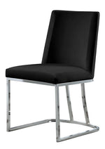 Lilli 2 Black Velvet/Silver Metal Side Chairs