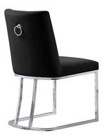 Lilli 2 Black Velvet/Silver Metal Side Chairs