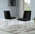 Lilli 2 Black Velvet/Silver Metal Side Chairs