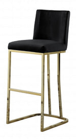 Lilli 2 Black Velvet/Gold Metal Bar Stools