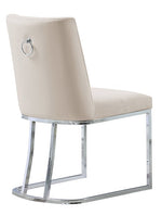 Lilli 2 White Velvet/Silver Metal Side Chairs