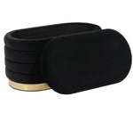 Lillian Glam Black Velvet Storage Bench