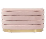 Lillian Glam Blush Velvet Storage Bench