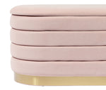 Lillian Glam Blush Velvet Storage Bench