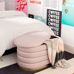 Lillian Glam Blush Velvet Storage Bench