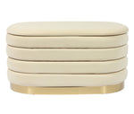 Lillian Glam Cream Velvet Storage Bench