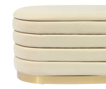 Lillian Glam Cream Velvet Storage Bench