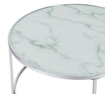 Liliana 2-Pc Carrara Marble Pattern Glass Nesting Table Set