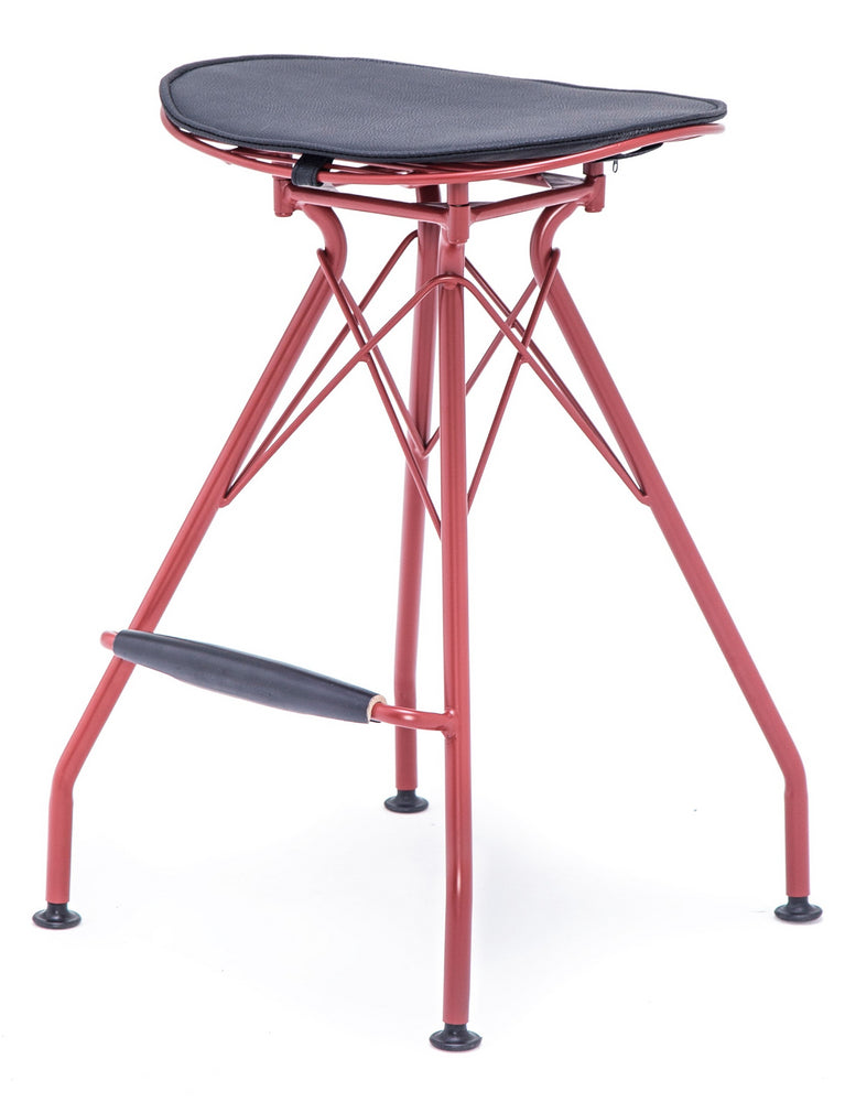 Lilly 2 Black/Dark Red Counter Height Stools