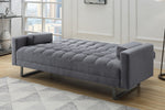 Limosa Gray Linen Fabric Tufted Adjustable Sofa Bed