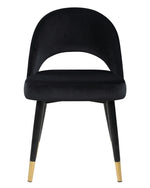 Lindsey 2 Black Velvet/Black Metal Side Chairs