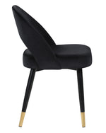 Lindsey 2 Black Velvet/Black Metal Side Chairs