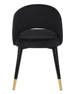 Lindsey 2 Black Velvet/Black Metal Side Chairs