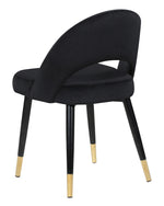 Lindsey 2 Black Velvet/Black Metal Side Chairs