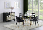 Lindsey 2 Black Velvet/Black Metal Side Chairs