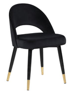 Lindsey 2 Black Velvet/Black Metal Side Chairs