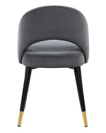 Lindsey 2 Grey Velvet/Black Metal Side Chairs