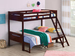 Littleton Espresso Wood Twin/Full Bunk Bed