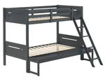 Littleton Grey Wood Twin/Full Bunk Bed