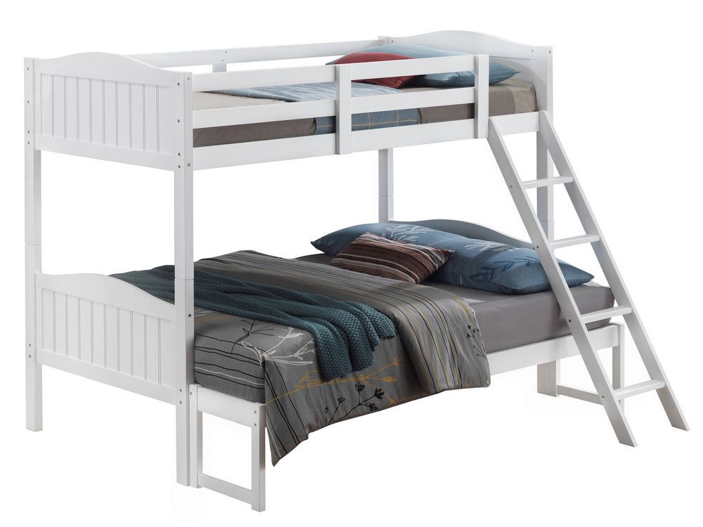 Littleton White Wood Twin/Full Bunk Bed