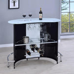 Liviana Contemporary White Glass/Black Acrylic Bar Unit