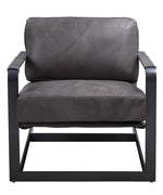 Locnos Gray Top Grain Leather Accent Chair