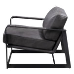 Locnos Gray Top Grain Leather Accent Chair