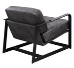 Locnos Gray Top Grain Leather Accent Chair