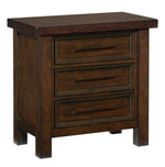 Logandale Brown Wood 3-Drawer Nightstand