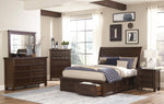 Logandale Brown Wood Cal King Bed with Storage