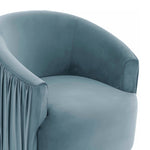 London Glam Blue Pleated Velvet Swivel Chair