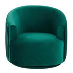 London Glam Forest Green Pleated Velvet Swivel Chair