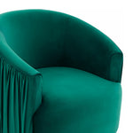 London Glam Forest Green Pleated Velvet Swivel Chair