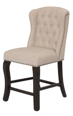 Loreta 2 Beige Fabric Counter Height Chairs